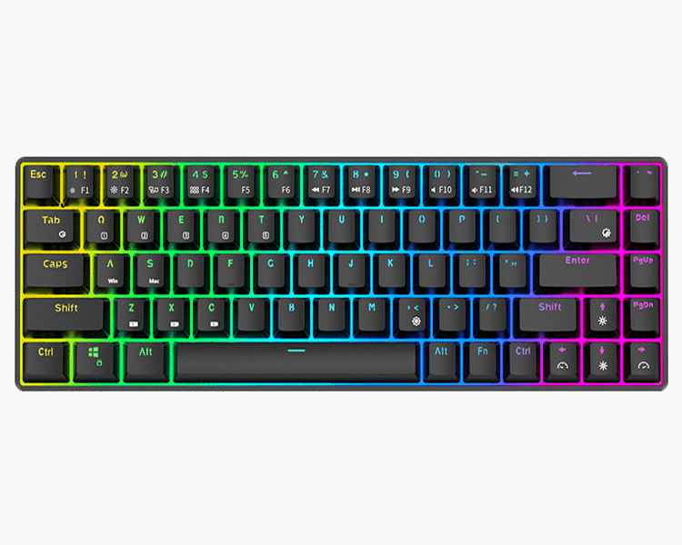 Royal Kludge RKG68 Black Keyboard - Happy Keyboards